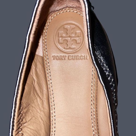 Tory Burch Gray Liana Embellished Ballerina Flat Size 7.5 - Picture 3 of 6